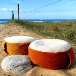 coussin de méditation  - Laine & cosse de sarrasin bio