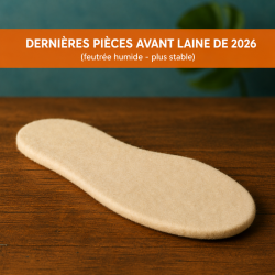 Semelles en laine feutrée - 100% laine de mouton français
